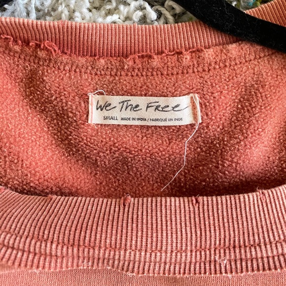 Free People OTS Striped Peachy Nevermind Pullover Sweatshirt Tunic - Picture 4 of 7